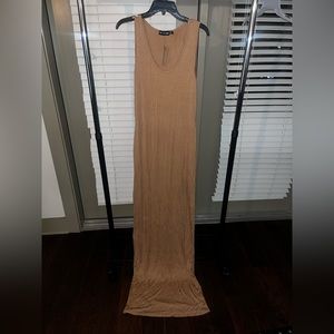 Tan maxi dress. Never worn.